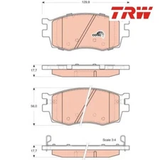 Brake pad set, disc brake Cotec TRW GDB3420 for Kia