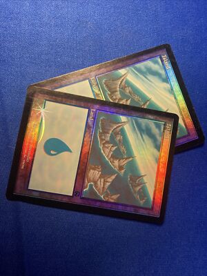 2x FOIL ISLAND x2 338 Mercadian Masques MtG 1NM 1LP