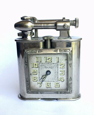 Vintage Art Deco Triangle Cigarette Lighter Rocail Watch Combination - Main Image