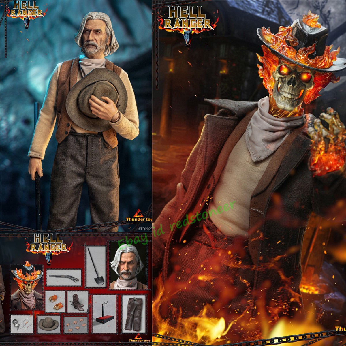 Thunder Toys 1/6 Ghost Rider Hell Ranger Carter Slade Double
