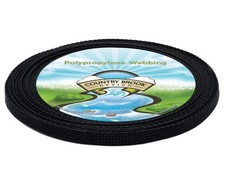 3/8 Inch Black Polypro Webbing, 10 Yards