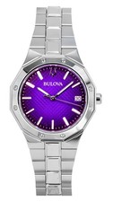 Bulova Prestige Stainless Steel Purple Dial Quartz 96M168 Women's Ladies Watch
