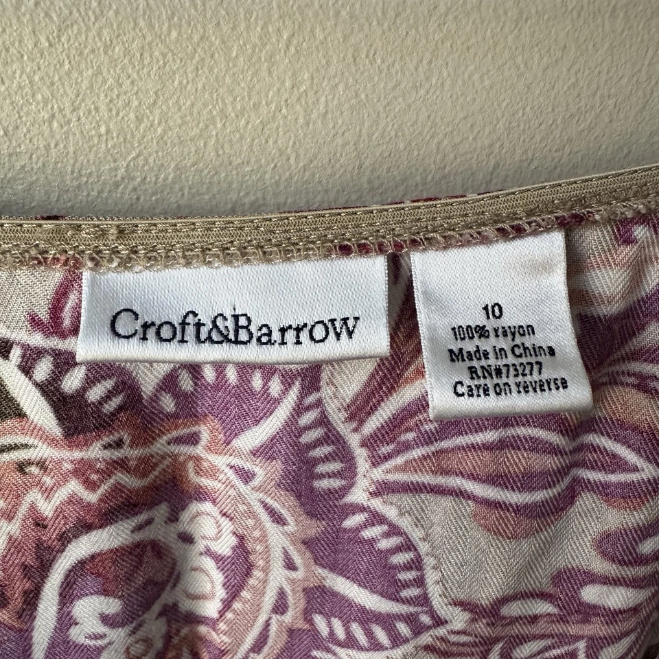 Falda para mujer Croft & Barrow hasta la rodilla talla 10 cachemira cremallera festival de hadas boho Foto 3 de 4