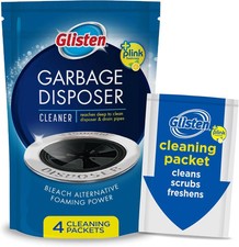 Glisten Garbage Disposer Cleaner  Freshener 4 Packets Lemon Scent Foaming