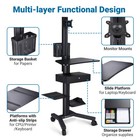 Yescom Mobile Computer Cart Rolling PC Stand Desk Workstation with Drawer Black — photo 5