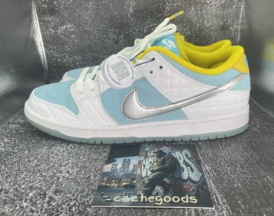 Nike SB Dunk Low Pro x FTC Lagoon Pulse Metallic Silver DH7687-400 Size 11.5 NEW