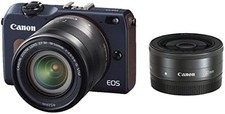 Appareil photo sans miroir Canon EOS M2 Double objectif Kit (bleu baie)...