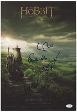 The Hobbit Lord Of the Rings Cast Signed 12x18 Photo Original Poster ACOA