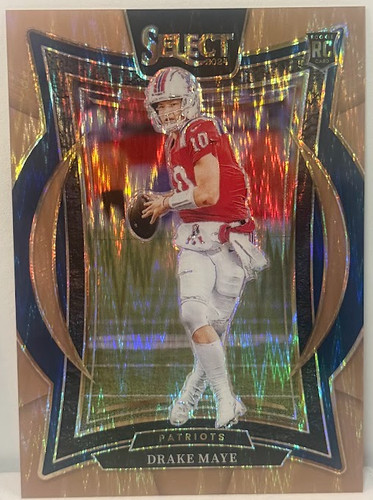 2024 Panini Select - Concourse Drake Maye #27 Copper Shock Prizm /299 (RC)