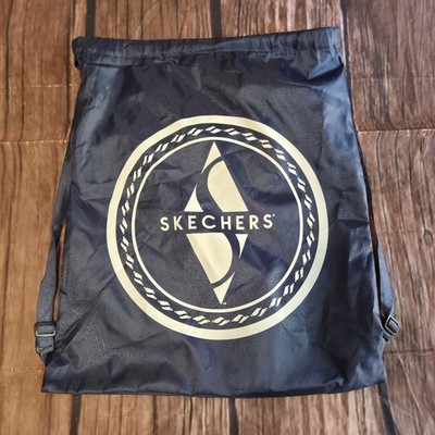 New Skechers Unisex Nylon Drawstring Back Pack Bag Adjustable Blue