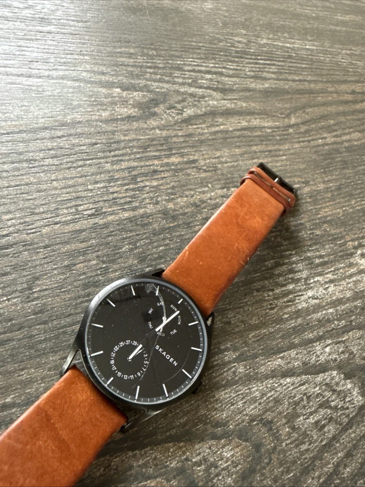 Skagen Holst Multifunction Black Dial Light Brown Band Men's Watch SKW6265 - Image 2 of 4