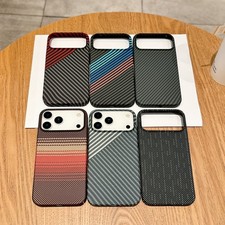 For iPhone 17 Pro Max Air 16 15 14 13 12 Magnetic Case Slim Carbon Fiber Cover