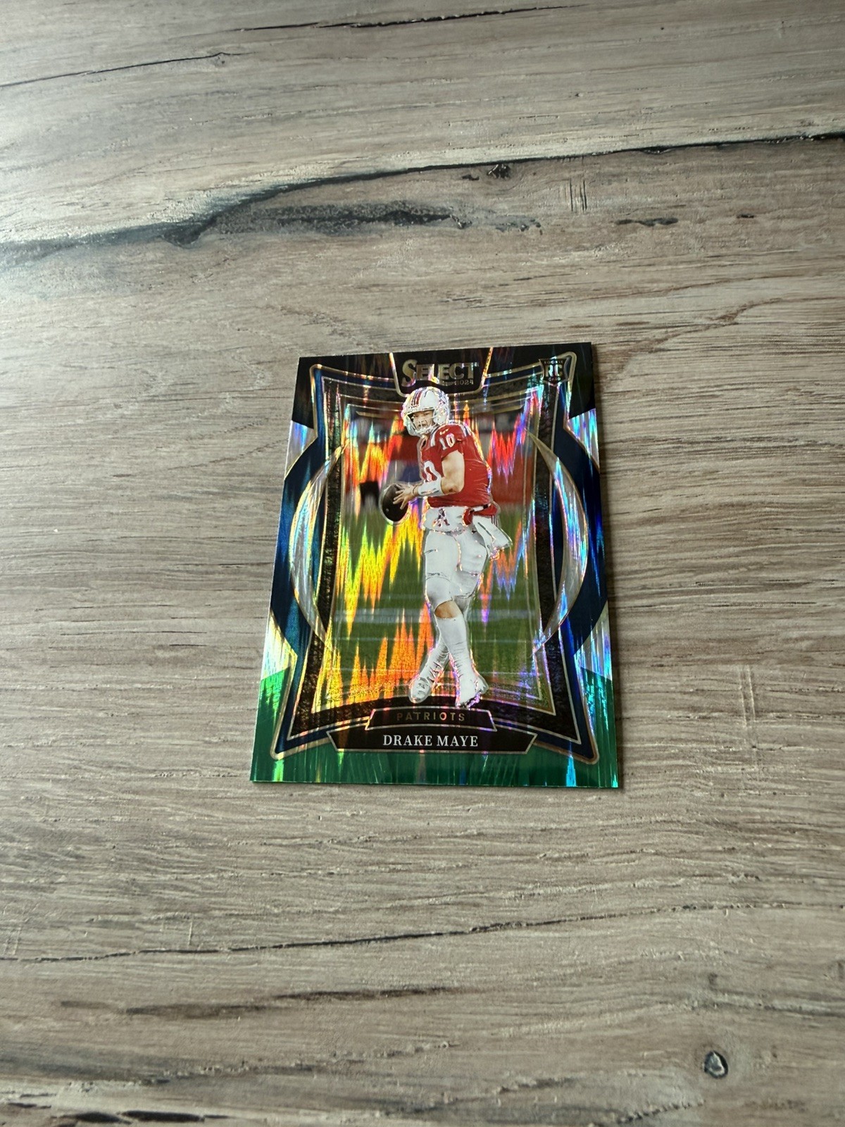 2024 Panini Select Concourse Drake Maye #27 Black & Green Shock Prizm Rookie RC