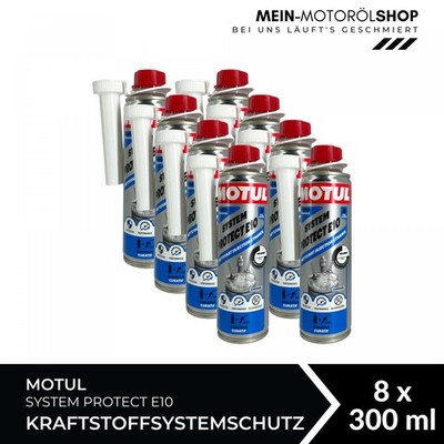 Motul System Protect E10 Kraftstoffsystemschutz Benzin Additiv 8x300 ML