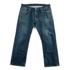 Levi's 514 Straight Jeans Mens Size 38 Blue Denim Dark Wash Regular Fit Cotton