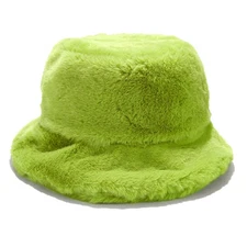 Women's Winter Faux Fur Bucket Hat Fluffy Fuzzy Warm Hat for Men Leopard