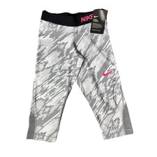Nike Pro Cool Grey Black Pink Capri Leggings Fitted Girls Small NWT Dri Fit