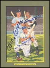 Mickey Mantle/Willie Mays/Duke Snider Autographed Perez Steele Great Moments JSA