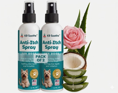 Pup Labs K9 Soothe Anti Itch Spray for Dogs - 4 FL OZ x 2 Bottles .  New/Sealed!