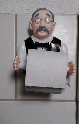 Lustiger Toilettenpapier Rollenhalter Statue ** KELLNER** Form Ständer
