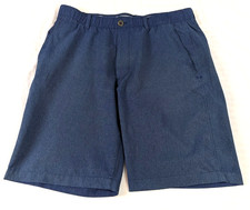 Under Armour Golf Shorts Men's 36 Blue/Khaki HeatGear Loose Performance Pockets