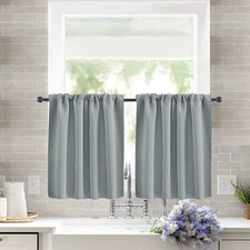 Short Blackout Curtain Small Window for Kitchen Bathroom UV Block