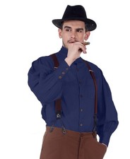 ThePirateDressing Steampunk Victorian Costume Seigneur Shirt Navy