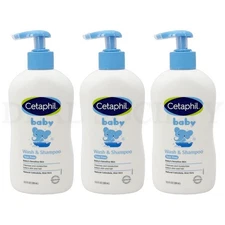 Cetaphil Baby 2-in-1 Hair Shampoo And Body Wash 13.5oz Lot of 3
