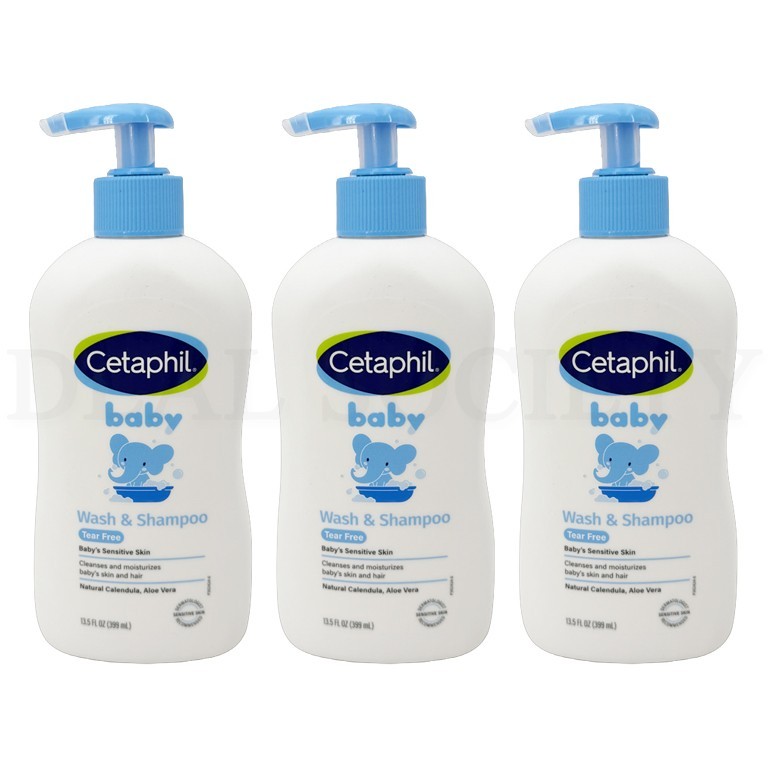 Cetaphil Baby 2-in-1 Hair Shampoo And Body Wash 13.5oz Lot of 3