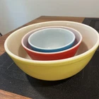 Pyrex Primary Colors Mixing Bowls Set of 3  Yellow, Red, Blue Vintage Bowls