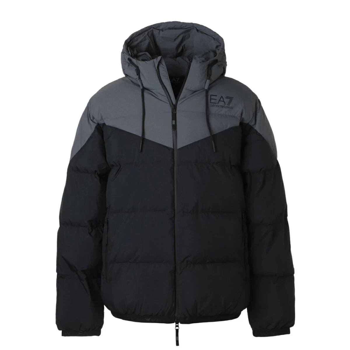 Giorgio Armani — EA7 EMPORIO ARMANI Padded Zip-Up Bomber Jacket in Black Men's XXL
