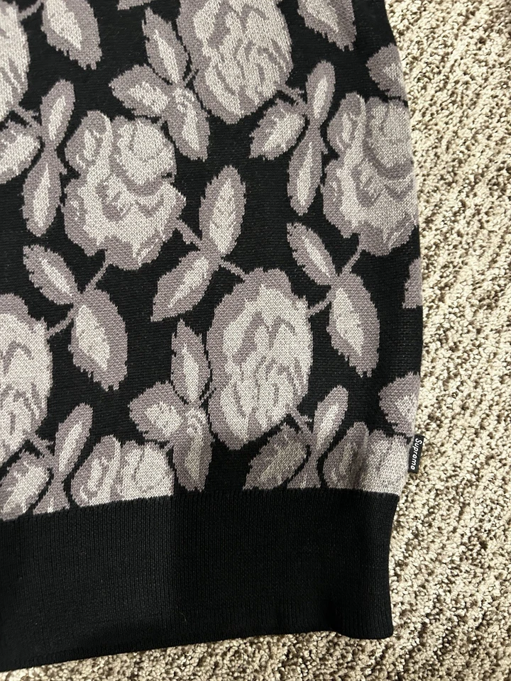 Свитер Supreme Roses черный серый размер XL отличное состояние товара FW2012 Dylan редкий - Изображение 3 из 4