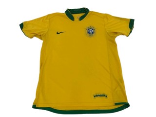 Nike Brazil Home Football Shirt Yellow CBF Short Sleeve Adult C40" #INT
