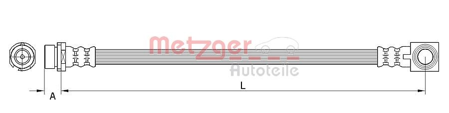 Fits METZGER 4116223 BRAKE HOSE WITH HOLLOW SCREW