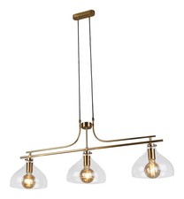 Image of Ceiling Light Brass Margarita 3 Bar Clear Glass Searchlight 31031-3PB
