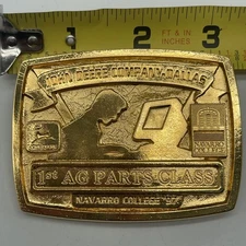 1997 JOHN DEER Limited Edition Buckle Dallas Navarro College 1st AG PARTS CLASS