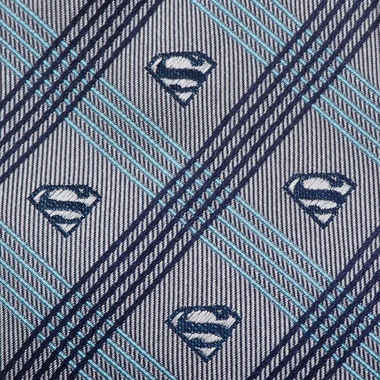 Corbata a cuadros gris DC Superman para hombre Foto 4 de 4