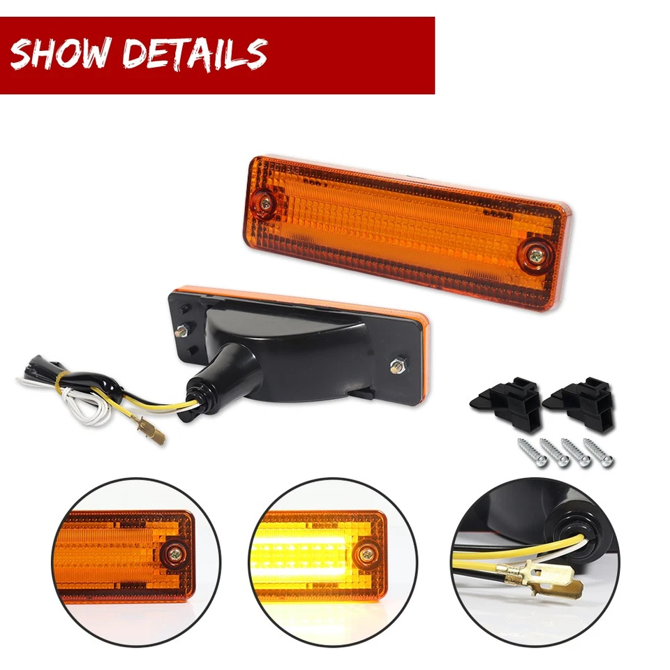 Luces de esquina intermitentes de señal LED ámbar secuencial para camioneta Mazda 323 626 Foto 4 de 4