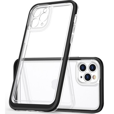 HURTEL SILIKON CASE COVER FÜR IPHONE 14 PRO KLAR 3IN1 MIT RAHMEN