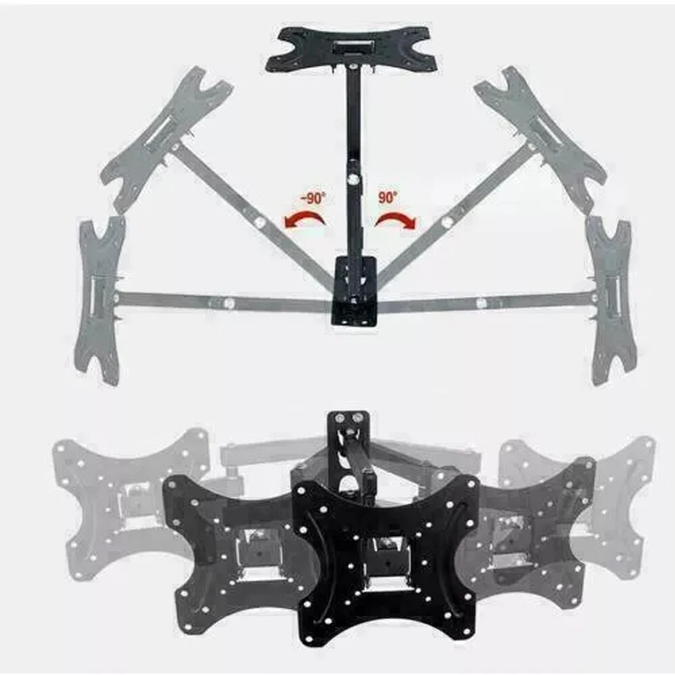 Кронштейн настенный поворотный наклонный для телевизора 17 дюймов - 42 дюйма жидкокристаллический светодиодный плазменный плоский монитор - Изображение 3 из 4