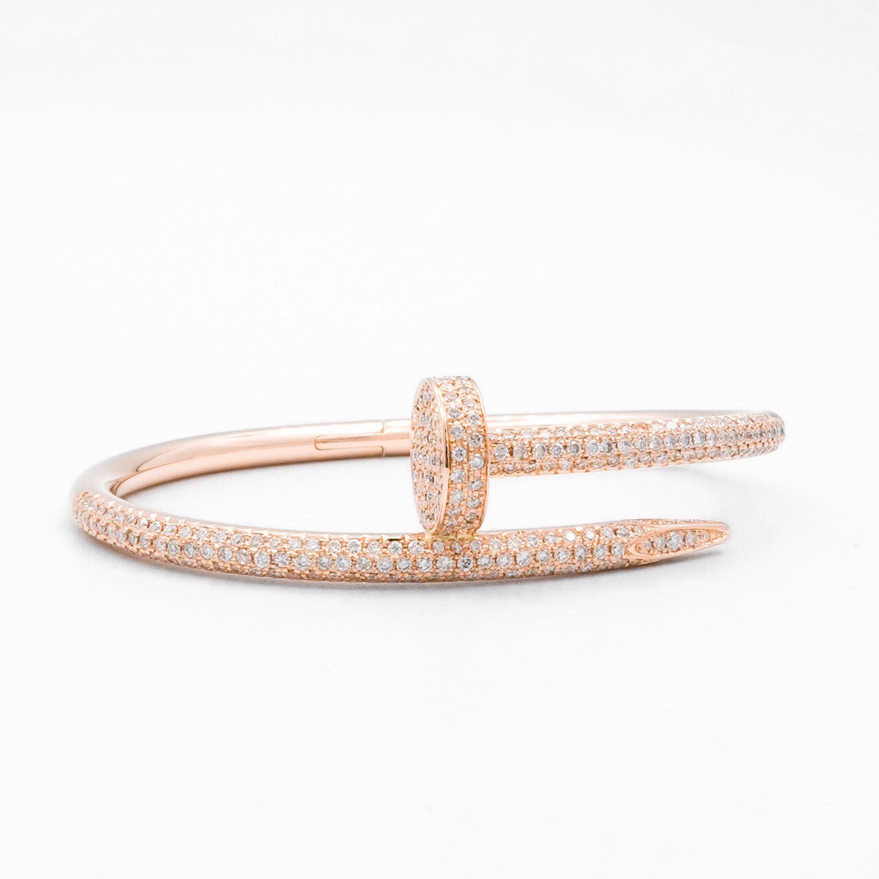 Cartier Juste un Clou bracelet size 15 rose gold with diamonds