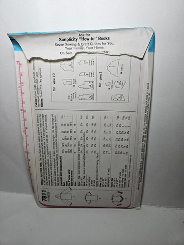 Simplicity 7811 Size 14 or Size 16 Pullover Top Uncut 1976 - Picture 2 of 4