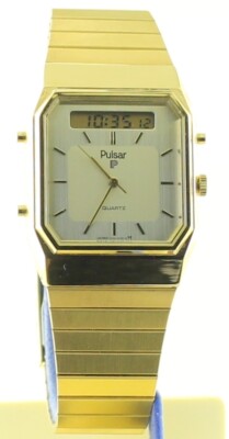 RARE VINTAGE PULSAR Quartz Ana-Digi Gents WATCH V031-5080 Japan
