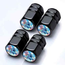 LILO & STITCH TYRE Red Bike Schrader Valve Caps Aluminum BMX CAP CAR VAN 3