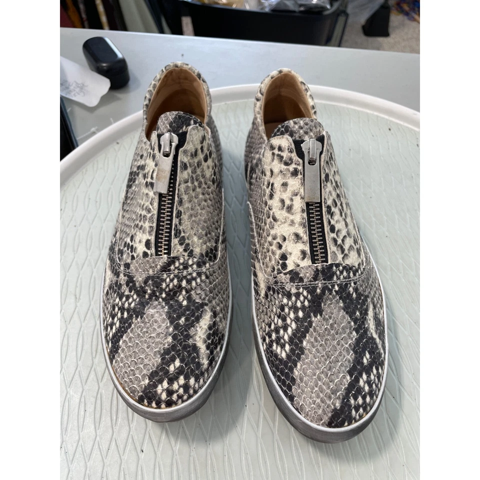 Zapatillas deportivas Sesto Meucci con estampado de pitón para mujer 9 gris crema estampado de serpiente informales con cremallera Foto 3 de 4