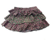 Justice Skirt Size 8 Green Floral Pink Layered Modesty Shorts