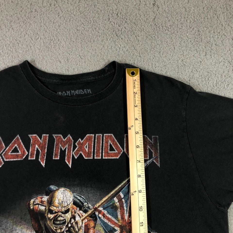 Iron Maiden Camiseta Hombre L Negro Estampado Gráfico Desteñido Foto 4 de 4