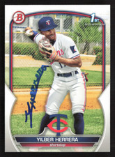 YILBER HERRERA SIGNED 2023 1ST BOWMAN PAPER PROSPECTS CARD # BP-86 TWINS 8
