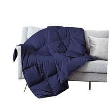 Soft Feather Down Throw Blanket Lightweight Packable Couch Throw for A-navy