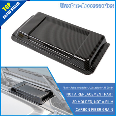 Carbon Hood Air Vent Scoop Cowl Cover Trim Decor for Jeep Wrangler JL JLU JT 18+